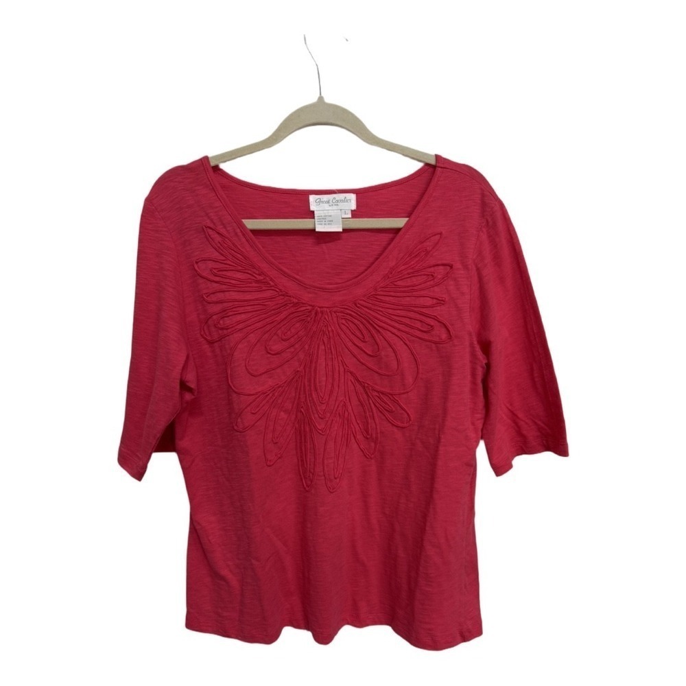 Great Cavalier by St Paul Red Embroidered 3/4 sleeve long sleeve size large